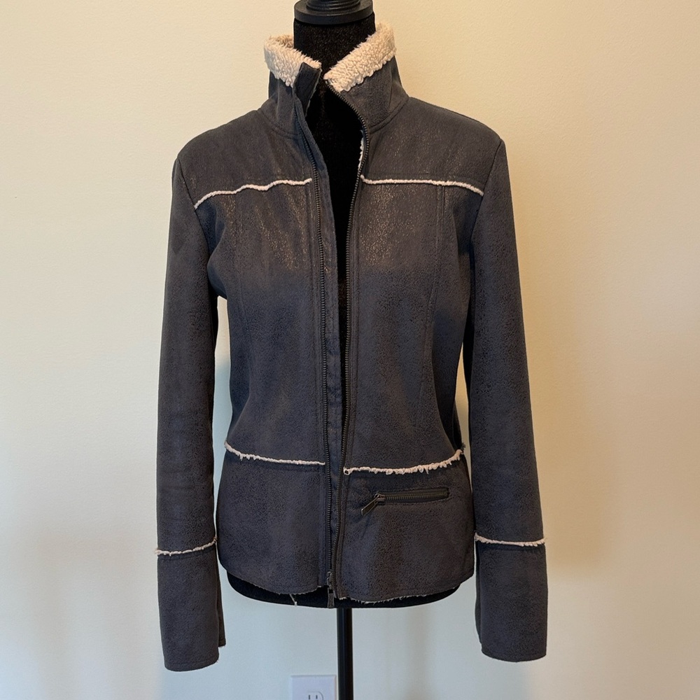 Prana Women's Steel grey faux shearling jacket